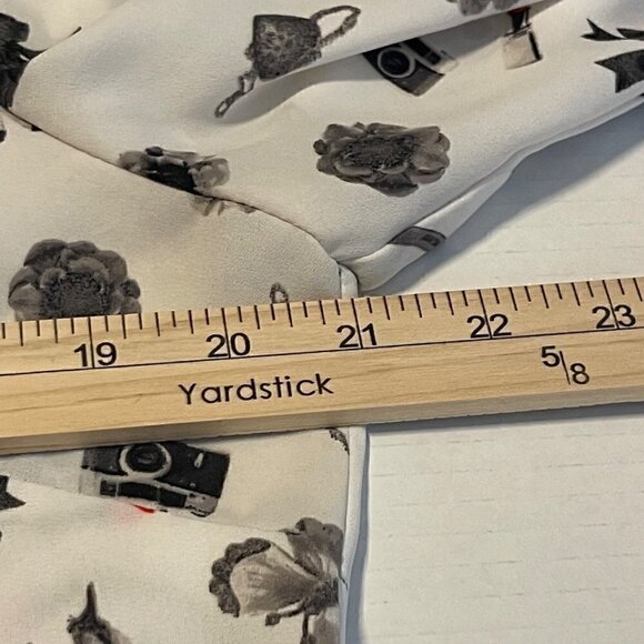 Libby Edelman Novelty Blouse Long Sleeve Elastic Cuff Valentine's Size XL - Picture 6 of 11